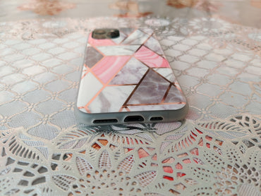 Marble Geometric TPU Coral Case - For iPhone 11 Pro - mosaccessories