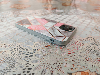 Marble Geometric TPU Coral Case - For iPhone 11 Pro - mosaccessories