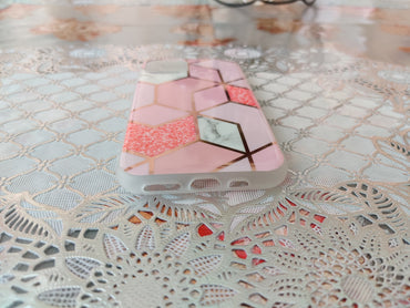 Marble Geometric TPU Pink Case - For iPhone 11 - mosaccessories
