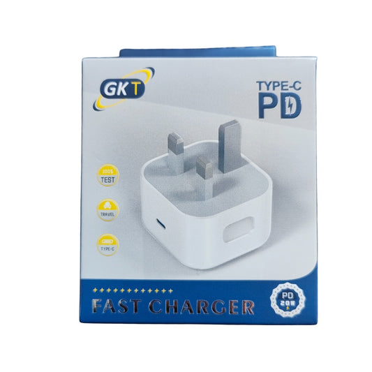 GK Telecom Type-C PD 20W Fast Charger Power Adapter Mains UK Plug
