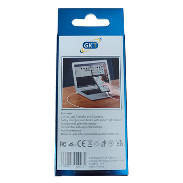 GK Telecom White USB-C to USB-C Cable - 1m