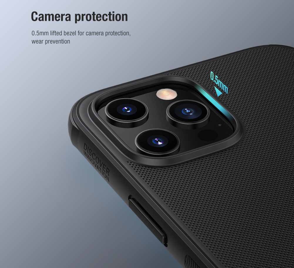 Nillkin Super Frosted Shield Pro Black Case (Logo Cutout) - For iPhone 12 Pro Max - mosaccessories
