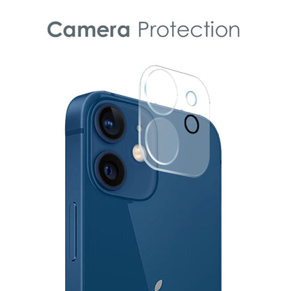 NORTHJO 3 in 1 TPU Clear Phone Case with Screen Film and Lens Film - For iPhone 12 mini