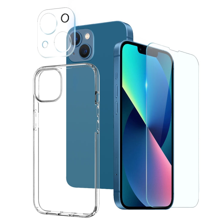 NORTHJO 3 in 1 TPU Clear Phone Case with Screen Film and Lens Film - For iPhone 17 / Air / 16 / 15 / 14 / 13 / 12 Series