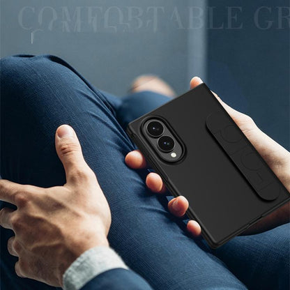 Elastic Wrist Grip Back Cover Phone Case - For Samsung Galaxy Z Fold7 / Fold6 / Fold8