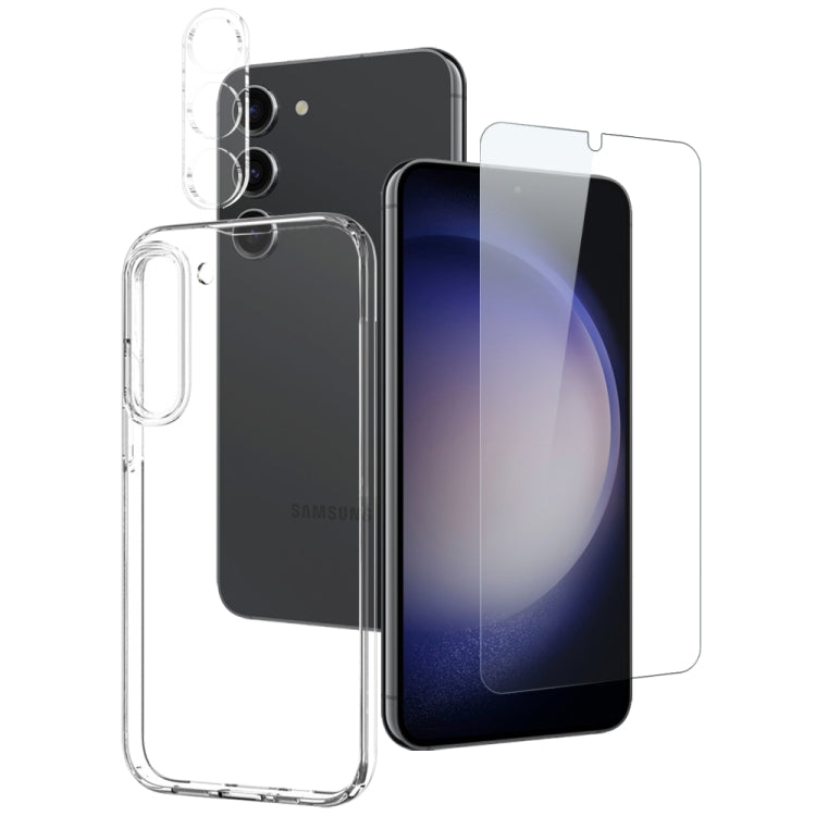 NORTHJO Clear TPU Case with Tempered Glass Screen Protector and Camera Lens Film - For Samsung Galaxy S25 Edge / S25 / S25+ / S24 Ultra / S24+ / S24 / S23+ / S23