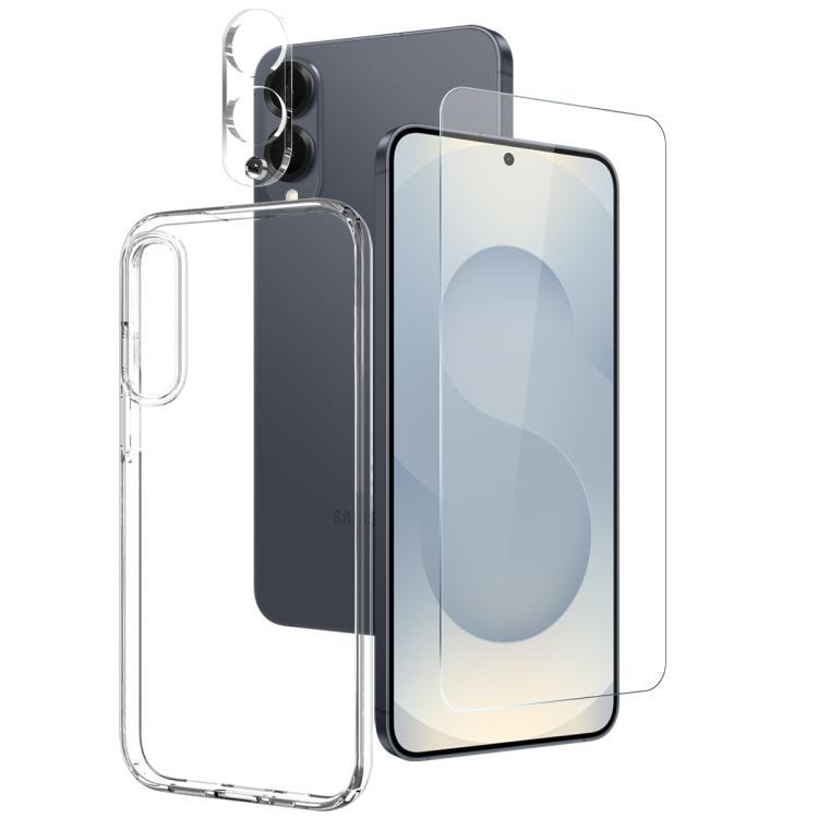 NORTHJO Clear TPU Case with Tempered Glass Screen Protector and Camera Lens Film - For Samsung Galaxy S25 Edge / S25 / S25+ / S24 Ultra / S24+ / S24 / S23+ / S23