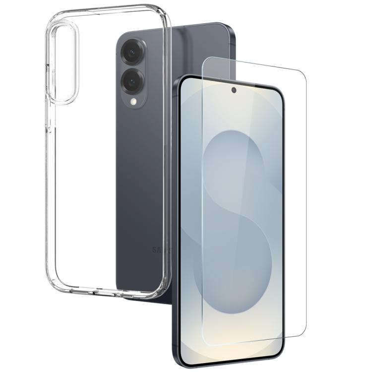 NORTHJO Clear TPU Case with Tempered Glass Screen Protector - For Samsung Galaxy S25 Series / S24 Series