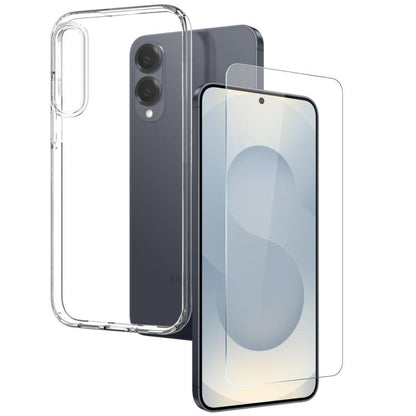 NORTHJO Clear TPU Case with Tempered Glass Screen Protector - For Samsung Galaxy S25 Series / S24 Series