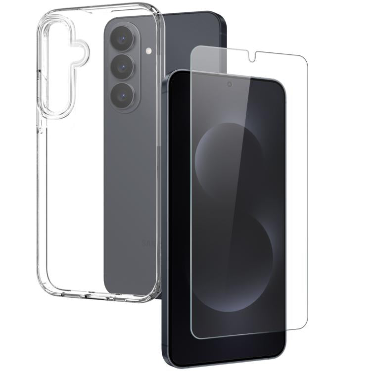 NORTHJO Clear TPU Case with Tempered Glass Screen Protector - For Samsung Galaxy S25 Series / S24 Series