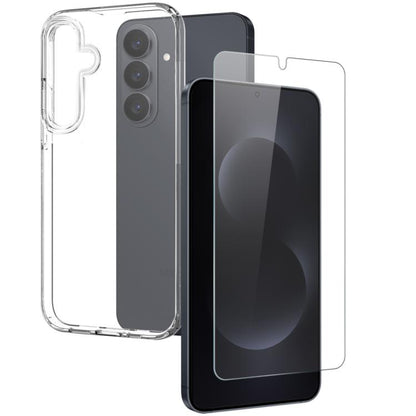 NORTHJO Clear TPU Case with Tempered Glass Screen Protector - For Samsung Galaxy S25 Series / S24 Series