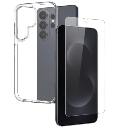 NORTHJO Clear TPU Case with Tempered Glass Screen Protector - For Samsung Galaxy S25 Series / S24 Series
