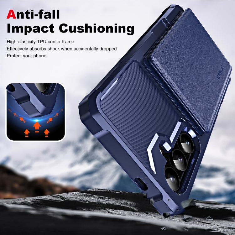 ENKAY Hat-Prince Card Slot Wallet TPU Back PU Leather Phone Case with Lens Film - For Samsung Galaxy S24