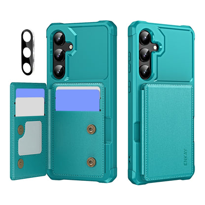 ENKAY Hat-Prince Card Slot Wallet TPU Back PU Leather Phone Case with Lens Film - For Samsung Galaxy S24