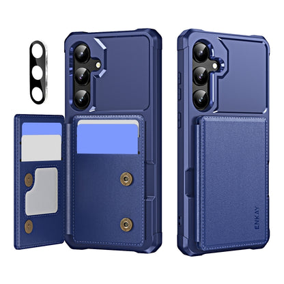 ENKAY Hat-Prince Card Slot Wallet TPU Back PU Leather Phone Case with Lens Film - For Samsung Galaxy A55 / A35 / S24 Ultra / S24+