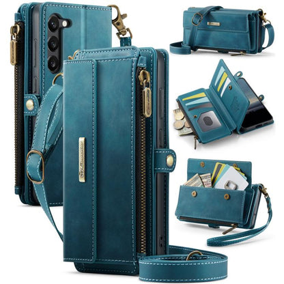 CaseMe RFID Blocking Zipper Wallet PU Leather Phone Case with Crossbody Strap - For Samsung Galaxy S23 FE / A54 / S23 Ultra / S23+