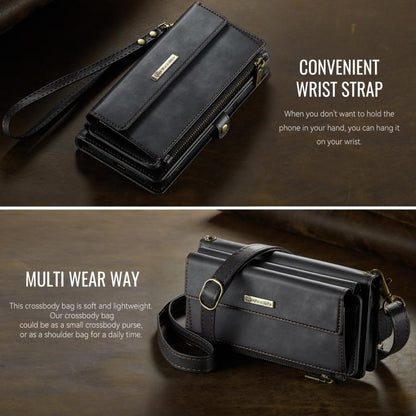 CaseMe RFID Blocking Zipper Wallet PU Leather Phone Case with Crossbody Strap - For Samsung Galaxy S23 FE / A54 / S23 Ultra / S23+