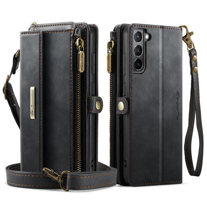 CaseMe RFID Blocking Zipper Wallet PU Leather Phone Case with Crossbody Strap - For Samsung Galaxy S21+ / S21 Ultra / S20 FE / S20 Ultra