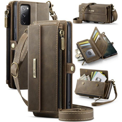 CaseMe RFID Blocking Zipper Wallet PU Leather Phone Case with Crossbody Strap - For Samsung Galaxy S21+ / S21 Ultra / S20 FE / S20 Ultra