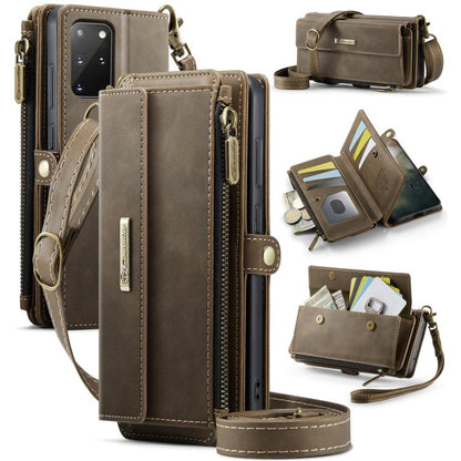 CaseMe RFID Blocking Zipper Wallet PU Leather Phone Case with Crossbody Strap - For Samsung Galaxy S20+ / S20 / S25 / S24 / S25+ / S24+