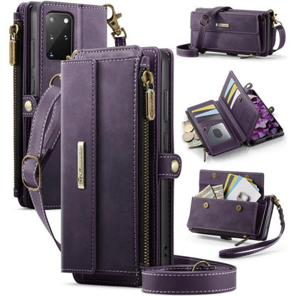 CaseMe RFID Blocking Zipper Wallet PU Leather Phone Case with Crossbody Strap - For Samsung Galaxy S20+ / S20 / S25 / S24 / S25+ / S24+