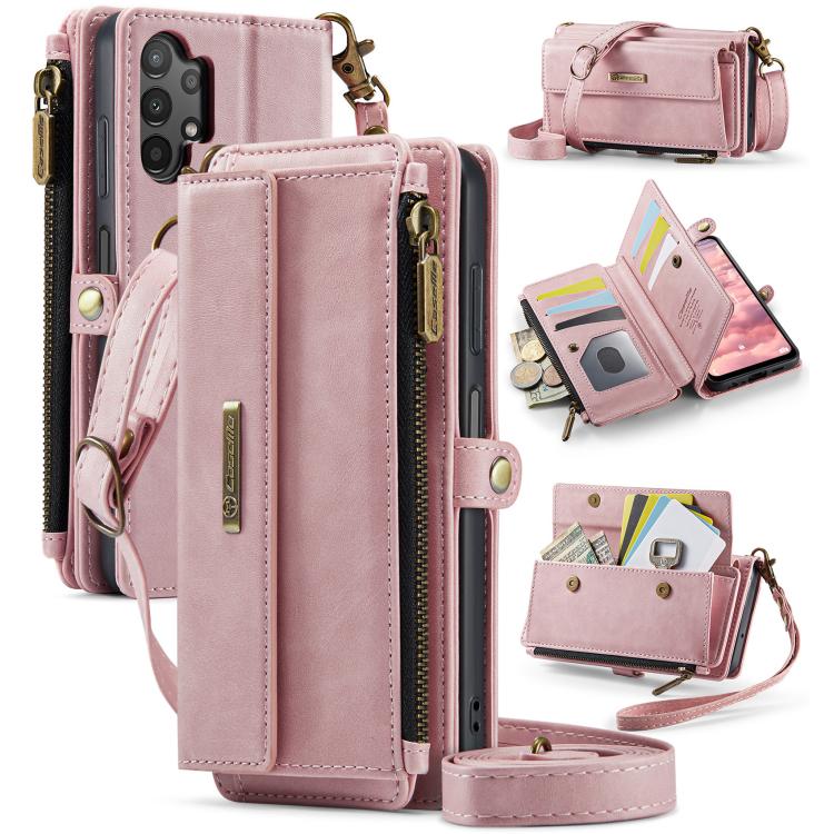 CaseMe RFID Blocking Zipper Wallet PU Leather Phone Case with Crossbody Strap - For Samsung Galaxy A14 / A13 5G