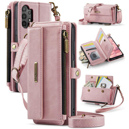 CaseMe RFID Blocking Zipper Wallet PU Leather Phone Case with Crossbody Strap - For Samsung Galaxy A14 / A13 5G