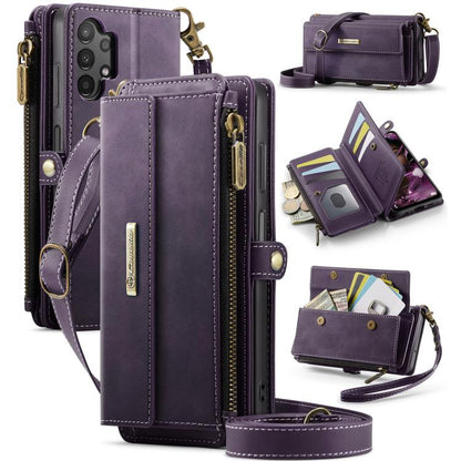 CaseMe RFID Blocking Zipper Wallet PU Leather Phone Case with Crossbody Strap - For Samsung Galaxy A14 / A13 5G