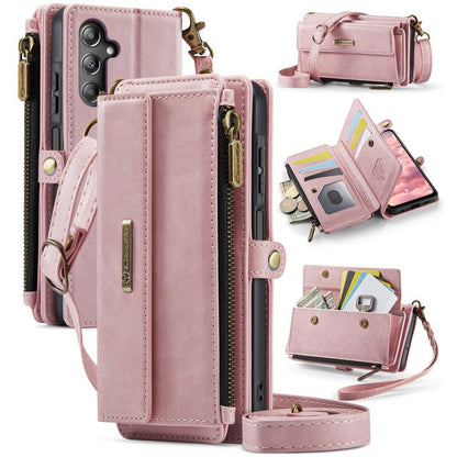 CaseMe RFID Blocking Zipper Wallet PU Leather Phone Case with Crossbody Strap - For Samsung Galaxy S24 FE / A55 / S24 Ultra / A15