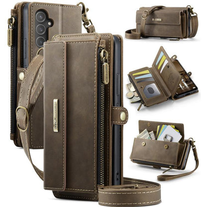 CaseMe RFID Blocking Zipper Wallet PU Leather Phone Case with Crossbody Strap - For Samsung Galaxy S23 FE / A54 / S23 Ultra / S23+