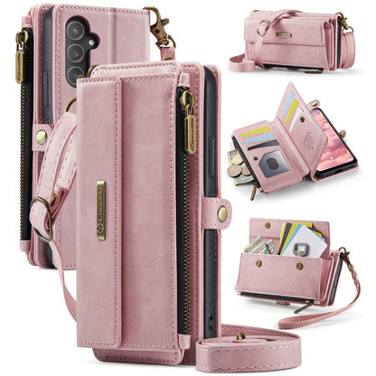CaseMe RFID Blocking Zipper Wallet PU Leather Phone Case with Crossbody Strap - For Samsung Galaxy S23 FE / A54 / S23 Ultra / S23+