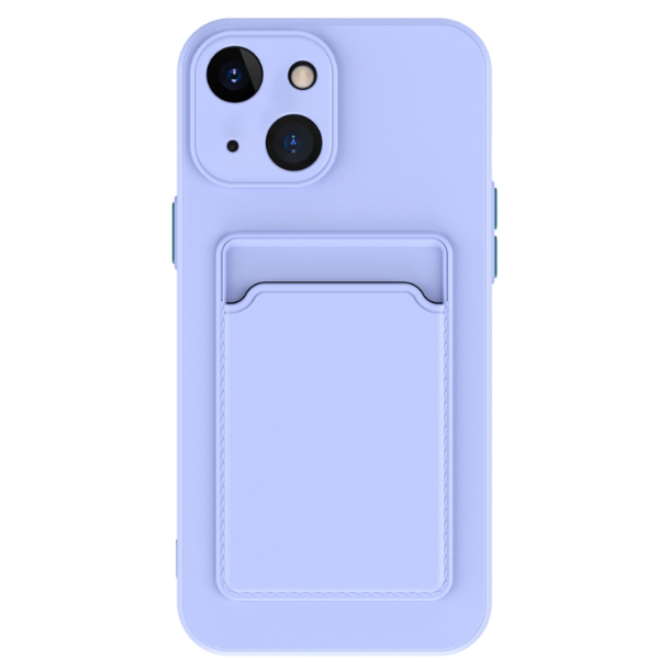 Skin Feel Card Slot Contrast Colour Button TPU Phone Case - For iPhone 15 Plus - mosaccessories