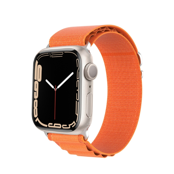 Dux Ducis GS Series Nylon Loop Watch Band - For Apple Watch 9 (45mm) Orange - mosaccessories