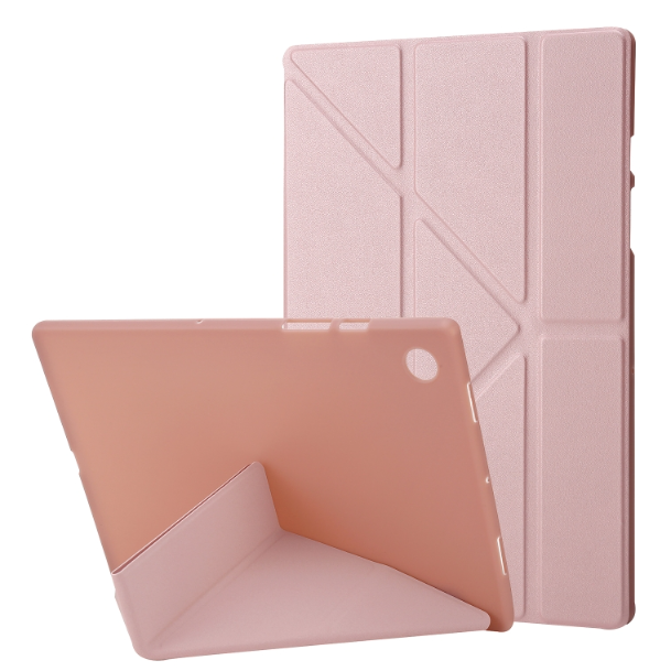 TPU Deformation Multi-Fold Leather Tablet Case Rose Gold - For Samsung Galaxy Tab A9 - MosAccessories