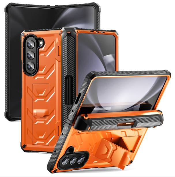Armoured All-inclusive Shockproof Folding Orange Phone Case - For Samsung Galaxy Z Fold5 - MosAccessories.co.uk