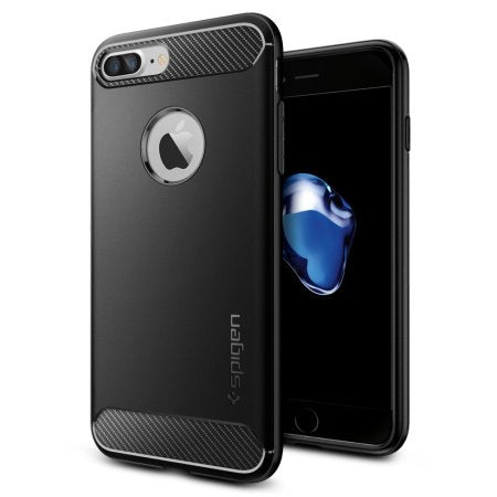 Spigen Rugged Armor Matte Black Case - For iPhone 8 Plus / 7 Plus