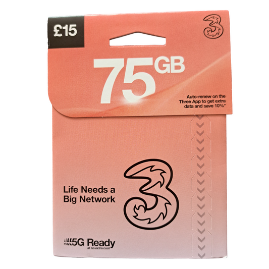 Three Pay As You Go Sim Card £15 - mosaccessories.co.uk