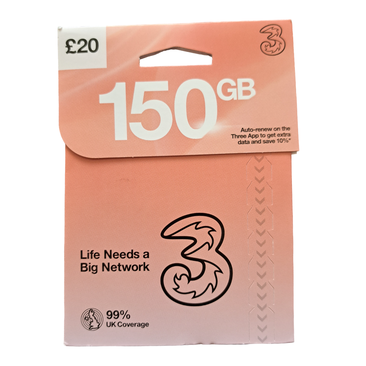 Three Pay As You Go Sim Card £20 - mosaccessories.co.uk