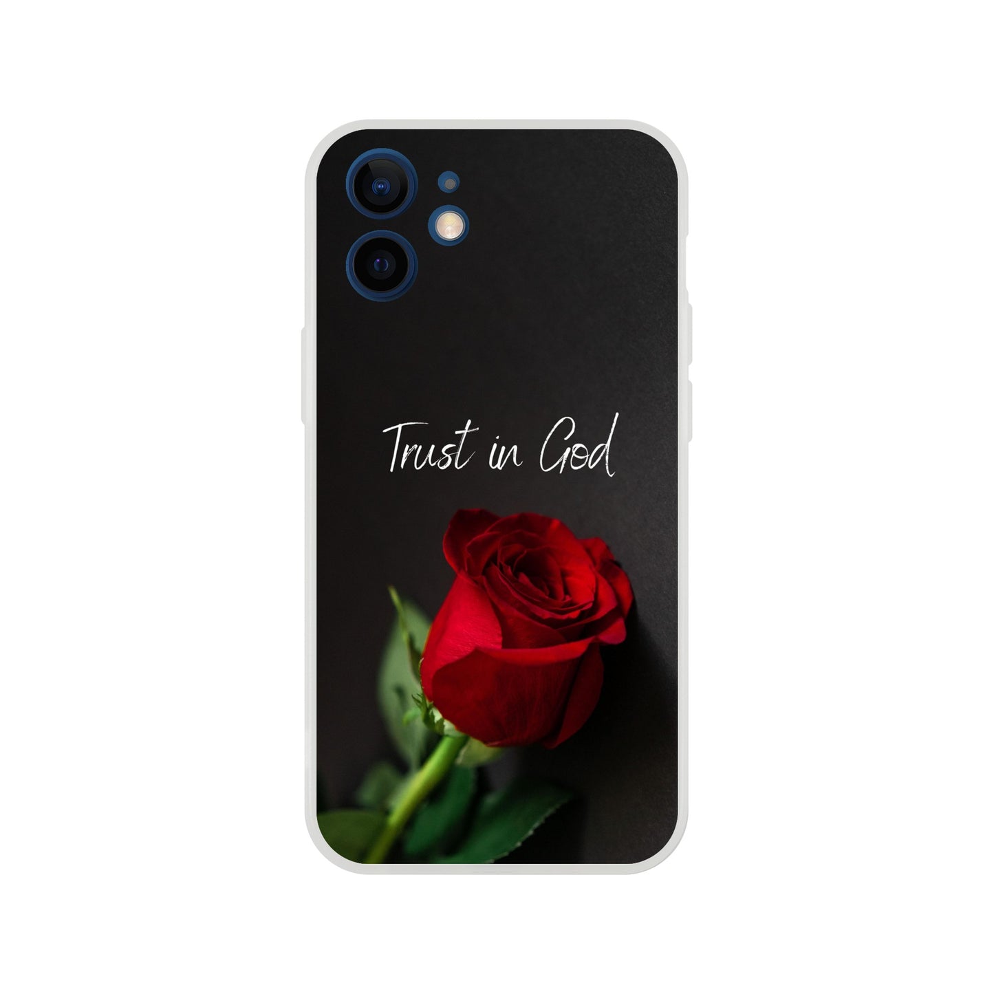 Trust in God Rose Flexi Case Cover - For iPhone 14 / 13 / 12 / 11 / X / 8 / 7 Series