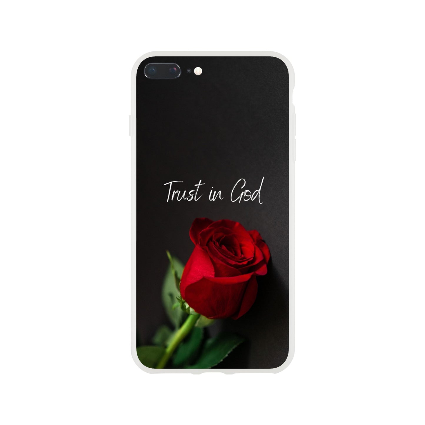 Trust in God Rose Flexi Case Cover - For iPhone 14 / 13 / 12 / 11 / X / 8 / 7 Series