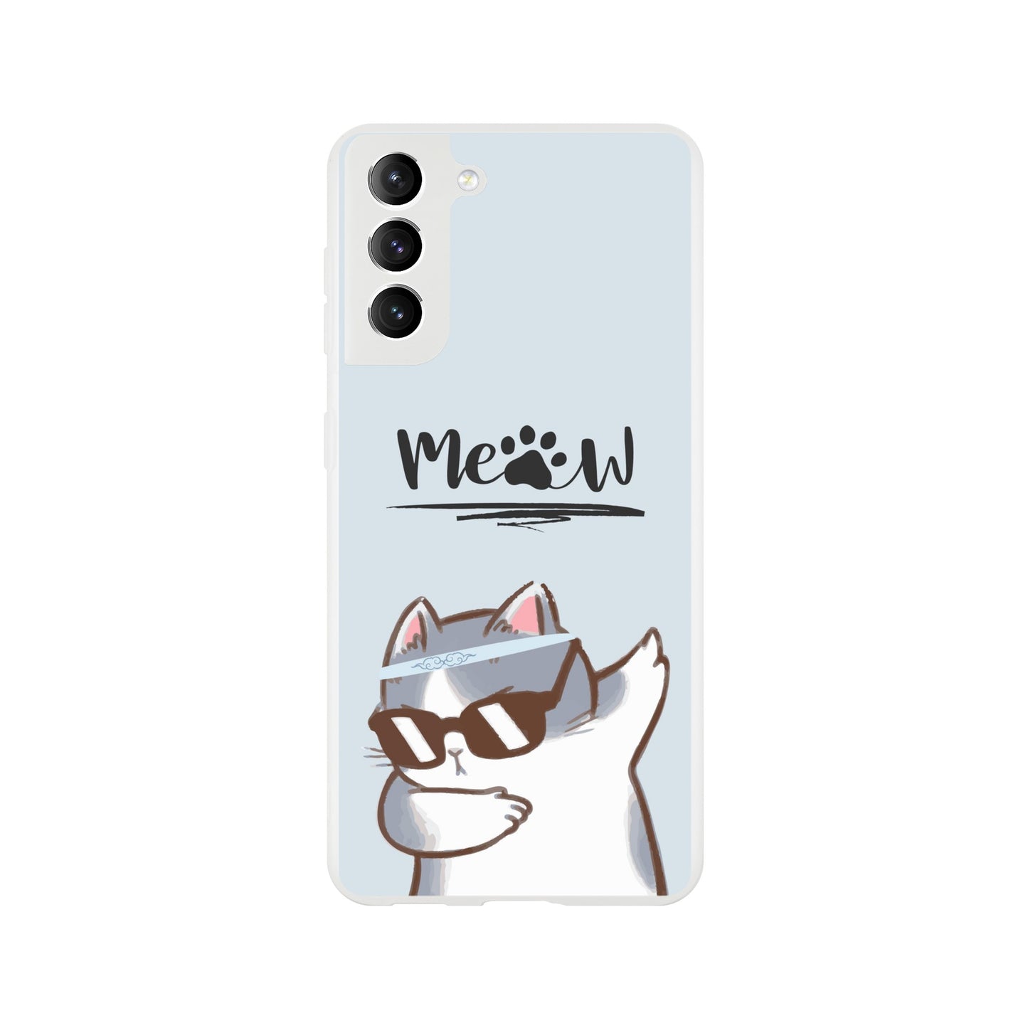 Meow Cat Dab Flexi Case Cover - For Samsung S23 / S22 / S21 / S20 Series