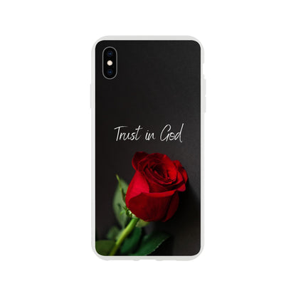 Trust in God Rose Flexi Case Cover - For iPhone 14 / 13 / 12 / 11 / X / 8 / 7 Series