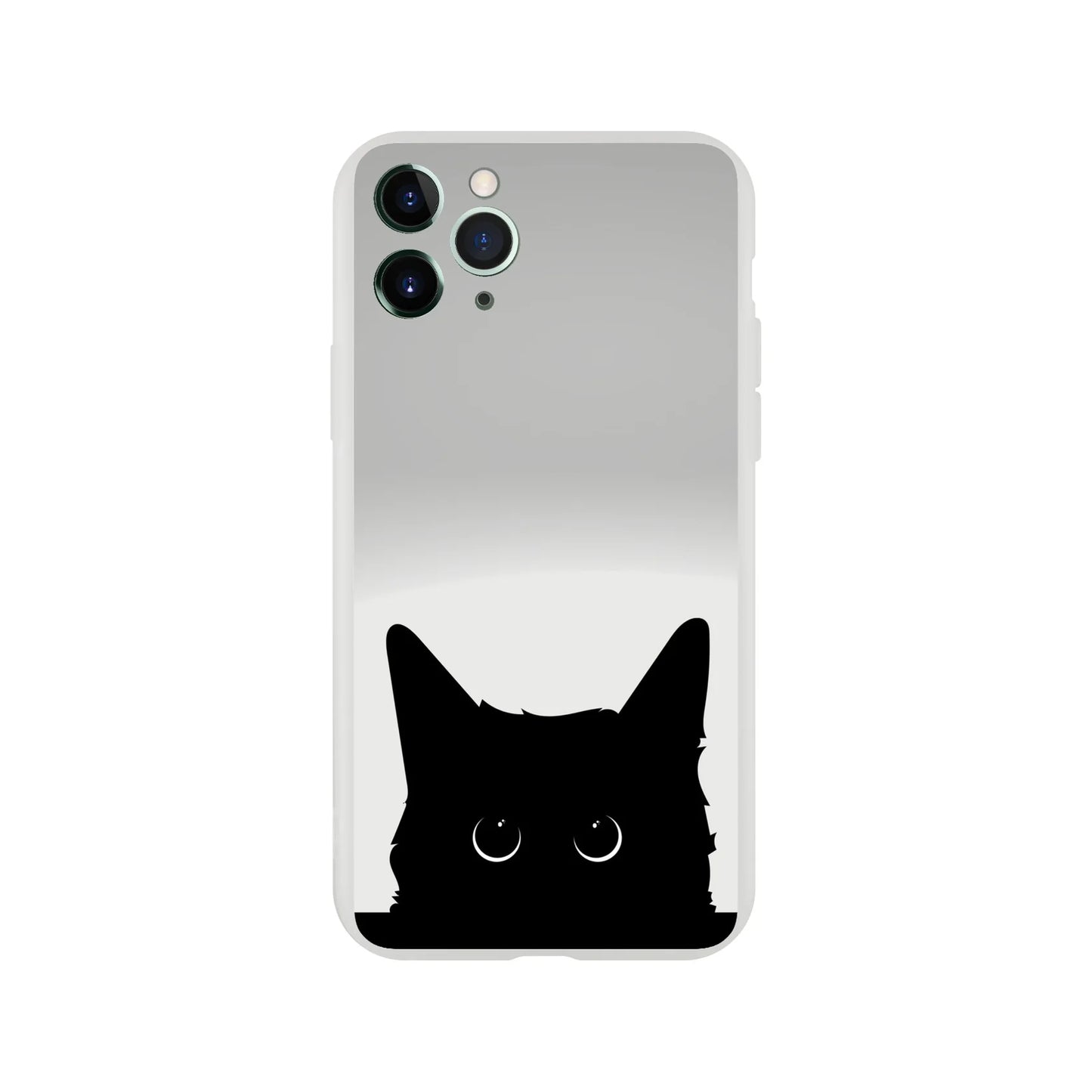 Black Cat Cute Stare Flexi Case Cover - For iPhone 15 / 14 / 13 / 12 / 11 / X / 8 / 7 Series