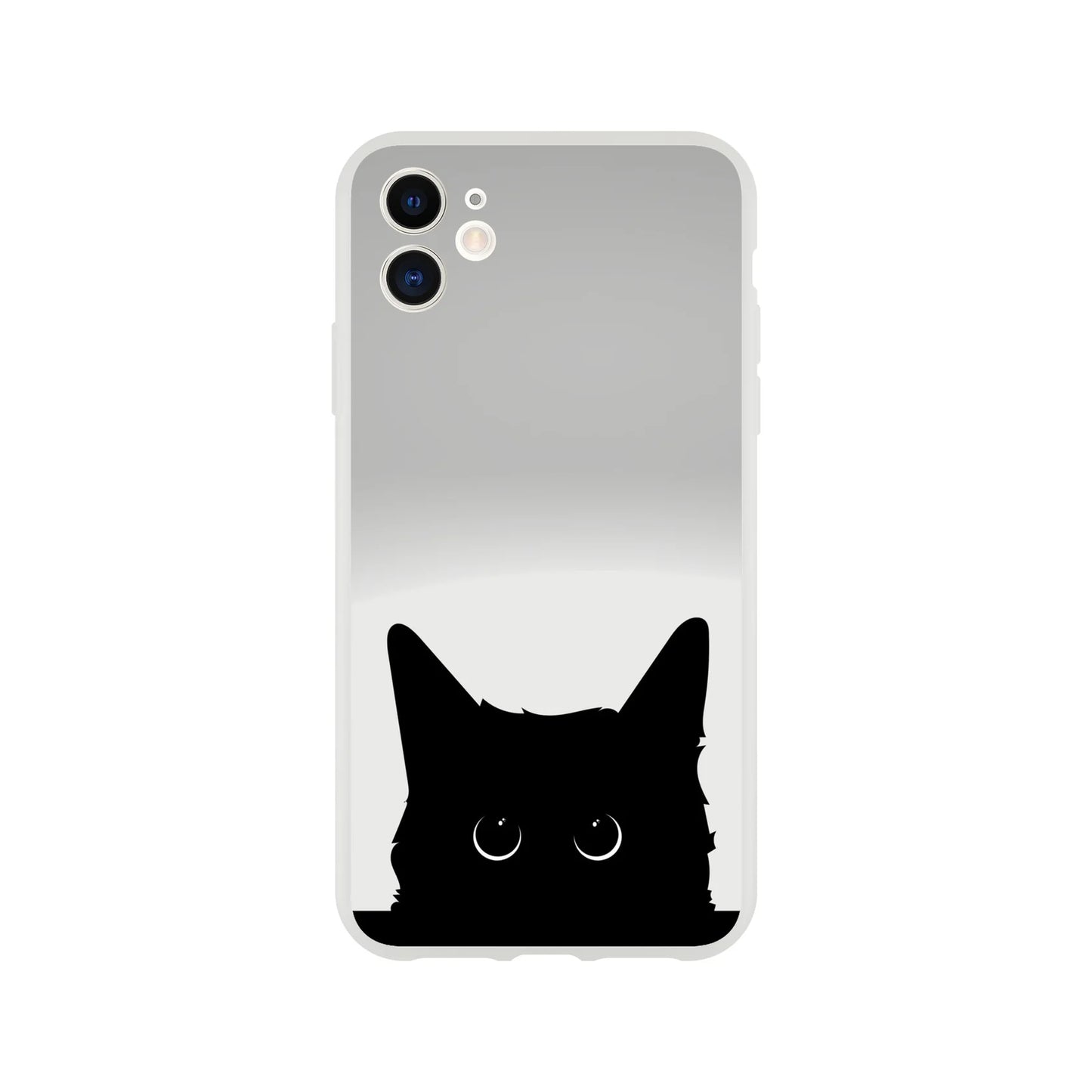 Black Cat Cute Stare Flexi Case Cover - For iPhone 15 / 14 / 13 / 12 / 11 / X / 8 / 7 Series