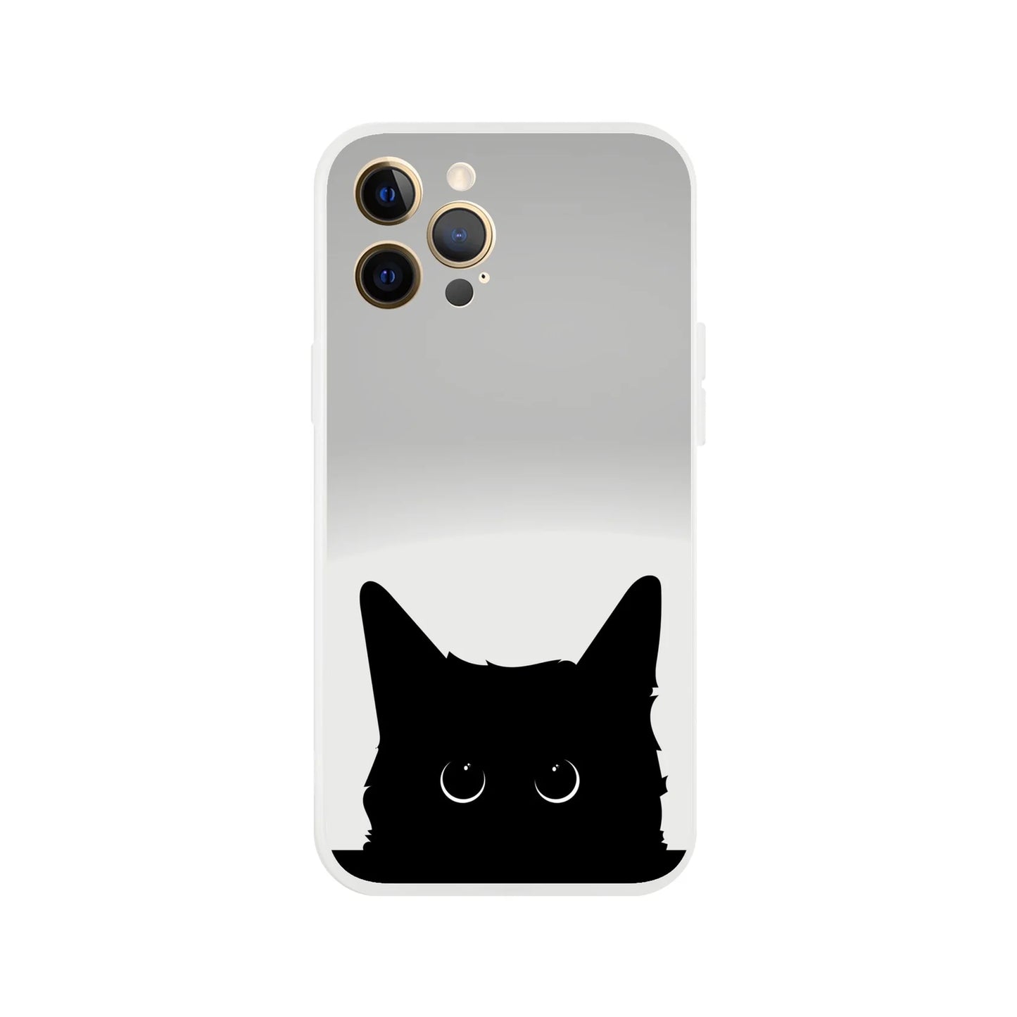 Black Cat Cute Stare Flexi Case Cover - For iPhone 15 / 14 / 13 / 12 / 11 / X / 8 / 7 Series