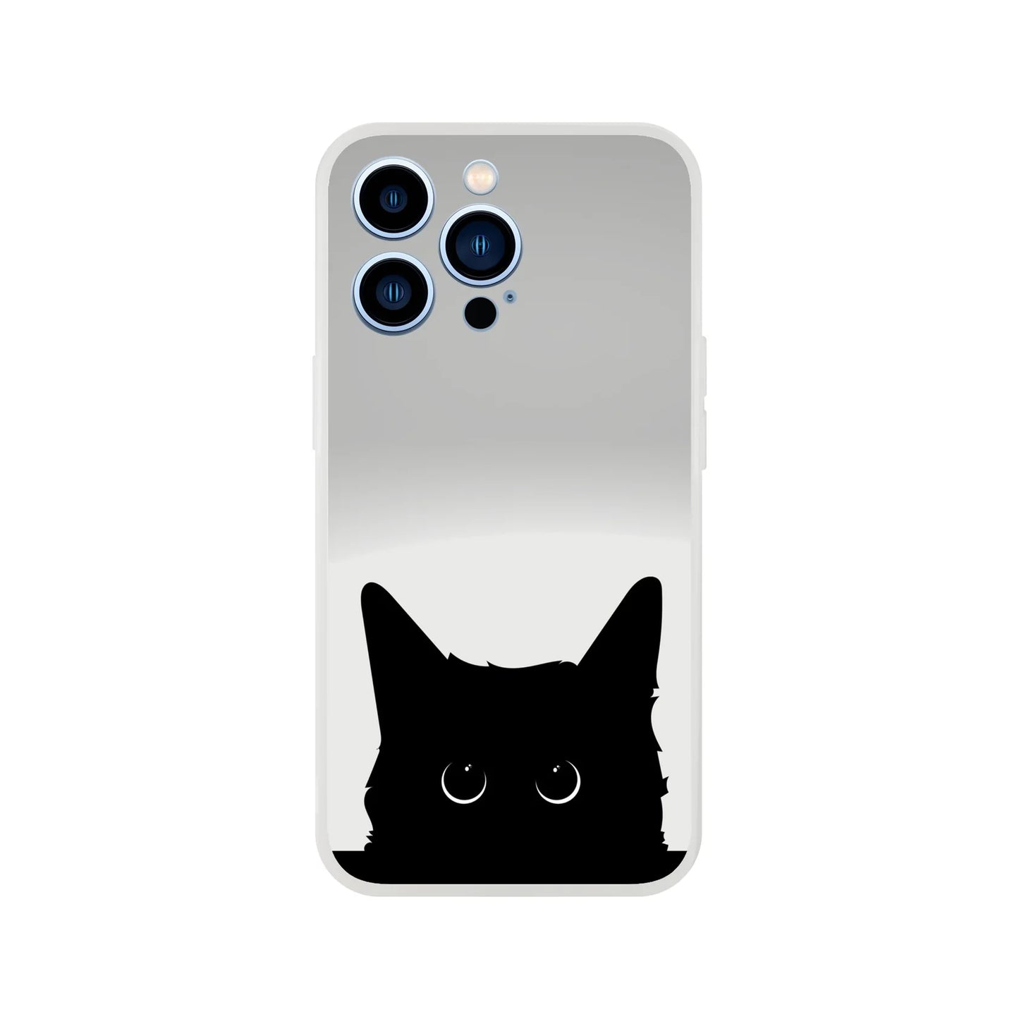 Black Cat Cute Stare Flexi Case Cover - For iPhone 15 / 14 / 13 / 12 / 11 / X / 8 / 7 Series