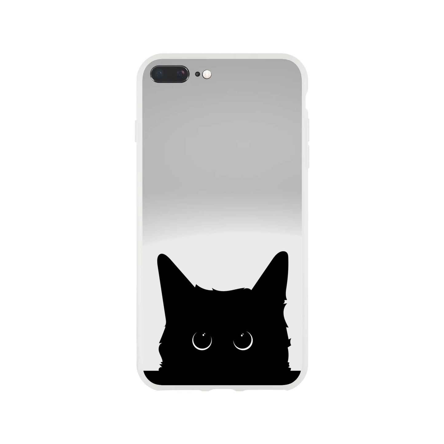 Black Cat Cute Stare Flexi Case Cover - For iPhone 15 / 14 / 13 / 12 / 11 / X / 8 / 7 Series
