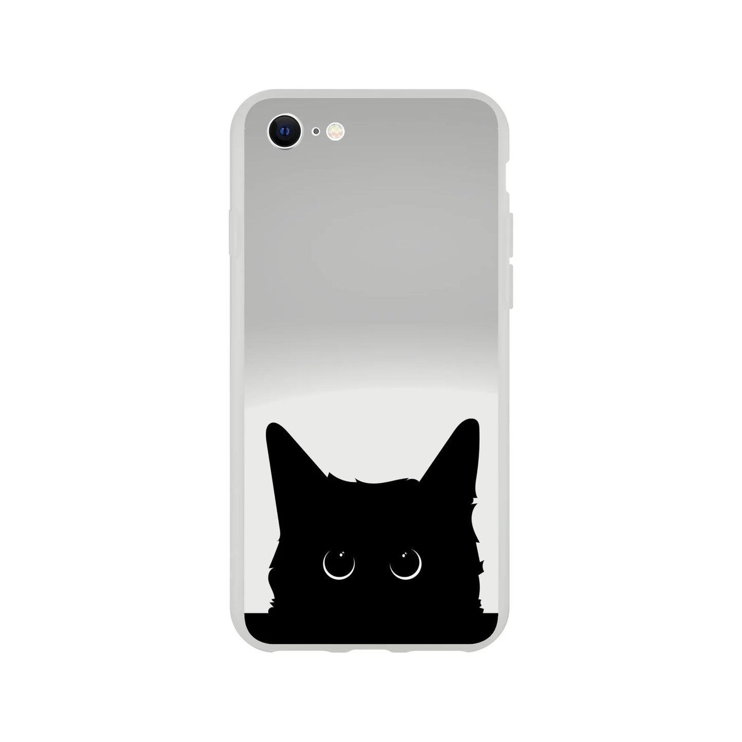 Black Cat Cute Stare Flexi Case Cover - For iPhone 15 / 14 / 13 / 12 / 11 / X / 8 / 7 Series