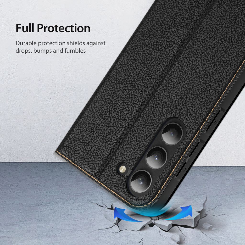Dux Ducis Skin X2 Series Black Flip Case - For Samsung Galaxy S23 - mosaccessories