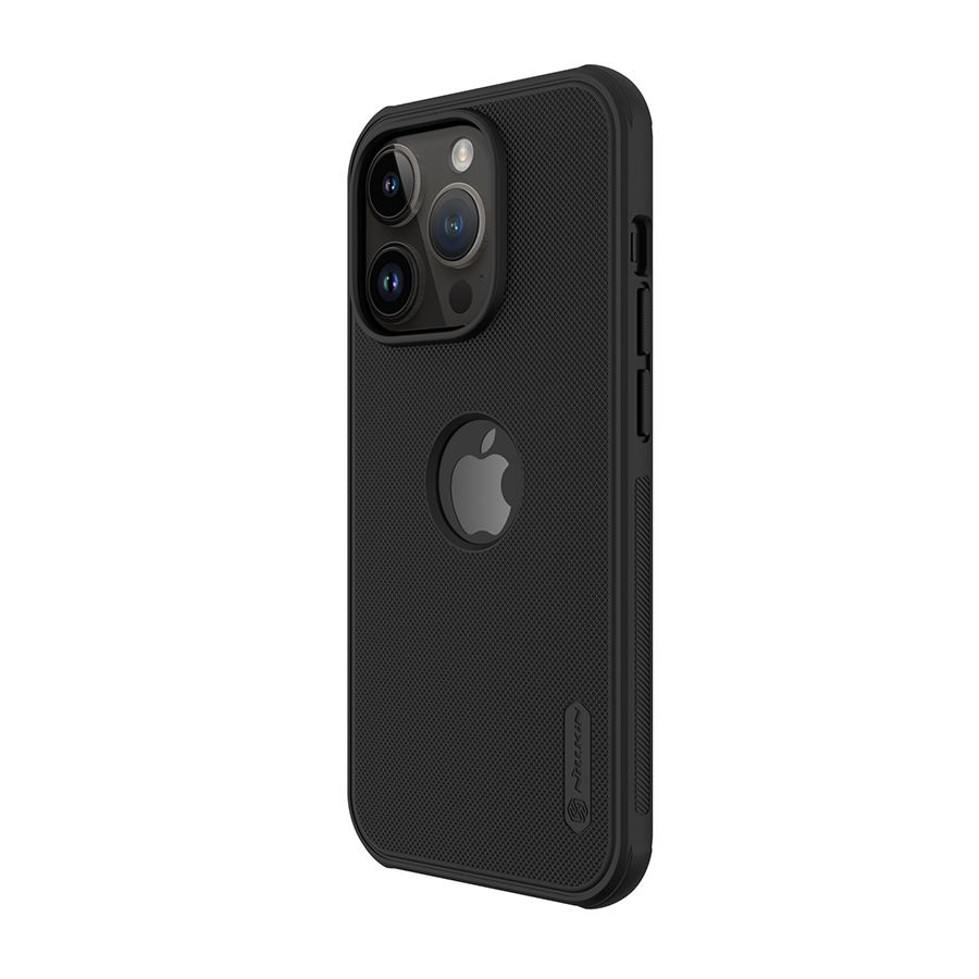 Nillkin Super Frosted Shield Pro Black Case (Logo Cutout) - For iPhone 14 Pro - mosaccessories
